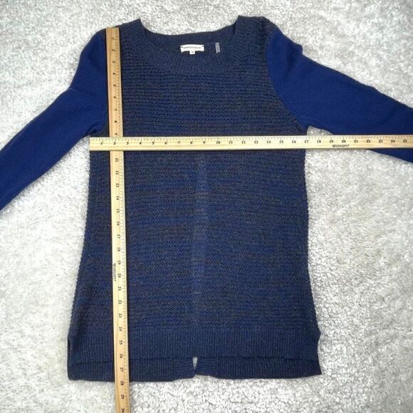 Rebecca Taylor Cashmere Blue Knit Sweater Open Back FLAWS - Picture 8 of 8